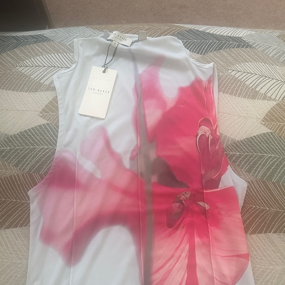 Ted Baker Pink Floral Sleeveless Blouse